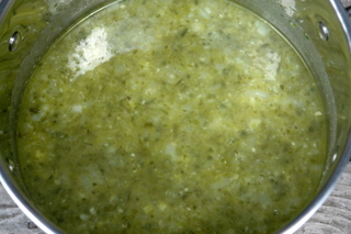 Leek potato soup preparation