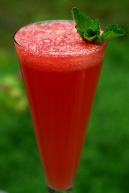 Watermelon mimosa cocktail