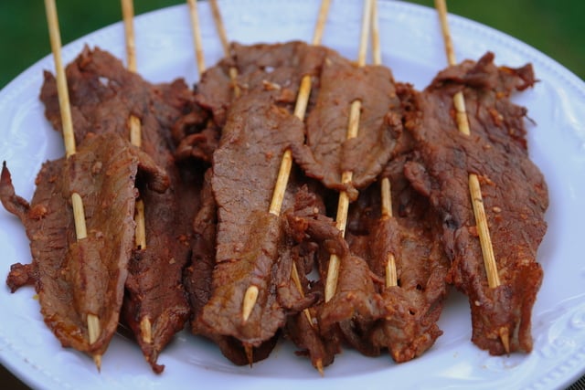Carne en palito or meat on a stick