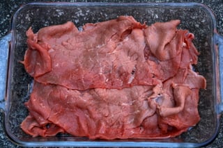 Carne asada style thinly sliced beef