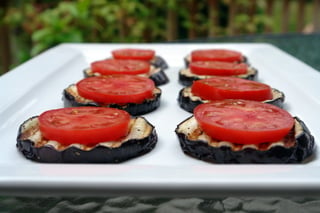 Eggplant and tomato appetizer