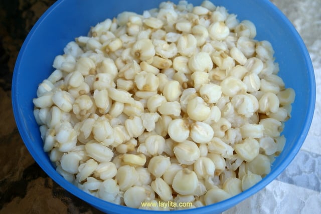 Boiled mote or hominy