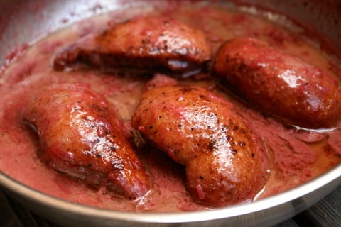 Préparation du canard en sauce framboise 6