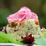 Quinoa salad with red pickled onions