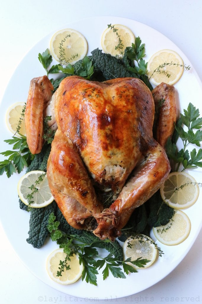 Turkey roasted with herb lemon butter
