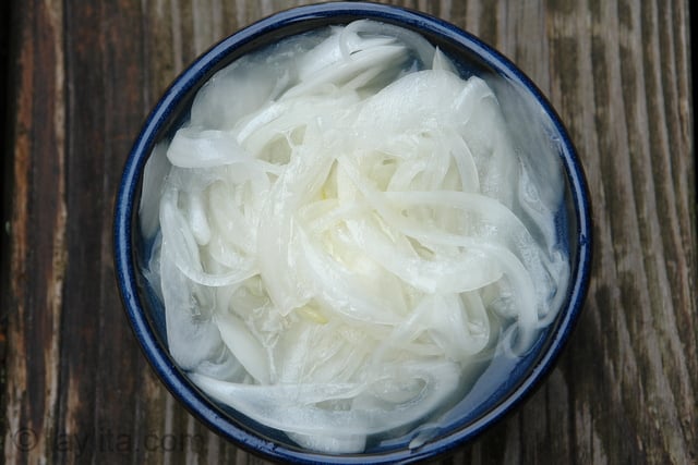 Lime pickled white onions