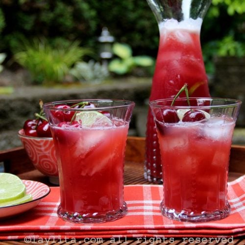 Homemade cherry limeade {from scratch} Laylita's Recipes