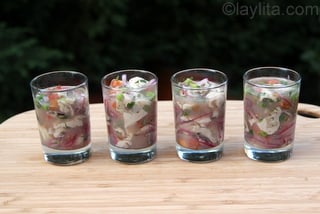 6 - Oyster ceviche glasses