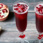 Easy pomegranate cocktail with champagne and tequila