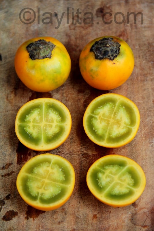 Naranjilla or lulo fruits