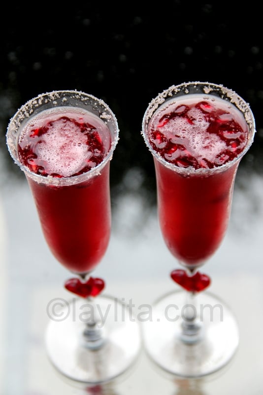 Sparkling pomegranate cocktail