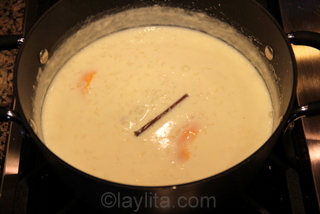 Pudding de riz au lait: cuisson
