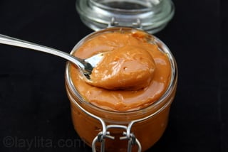 Suggestion de présentation du dulce de leche, confiture de lait