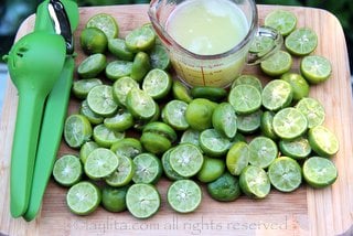 You will need 1 cup of fresh lime juice for the fish cebiche