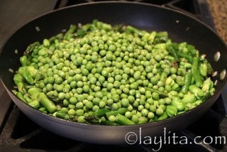 Add the peas and cook for another 3-5 minutes