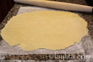 Roll the dough into a thin sheet