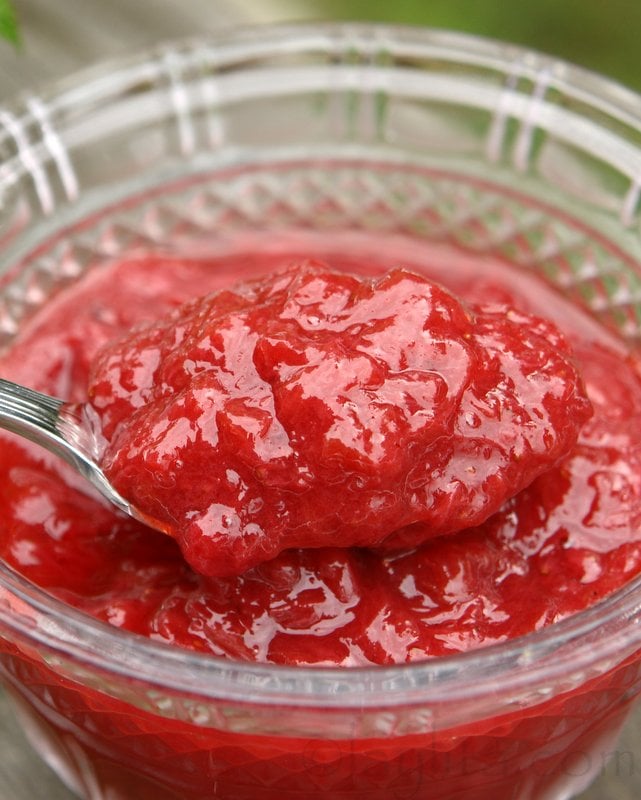 Strawberry and rhubarb compote or sauce