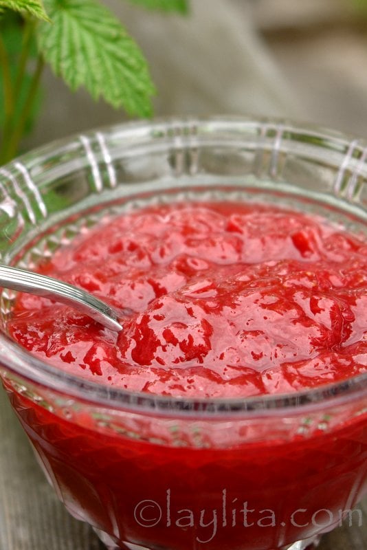 Strawberry rhubarb sauce or compote
