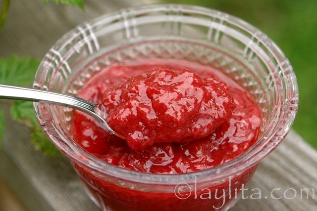 Strawberry rhubarb sauce or compote