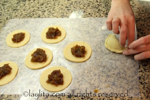 Fold and seal the empanadas using your fingers