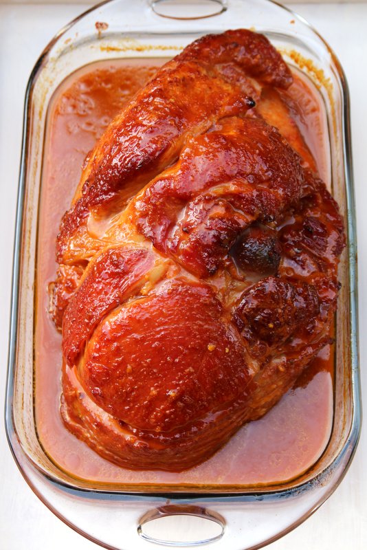 Ham with orange chipotle glaze