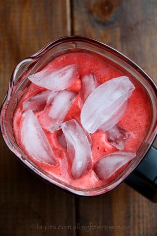 For a frozen cocktail, add ice