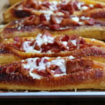 Bacon and cheese stuffed ripe plantains