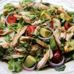 Chicken salad with balsamic cilantro dressing