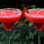 Frozen strawberry margaritas