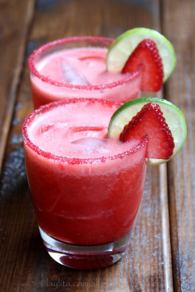 Refreshing strawberry lime margaritas
