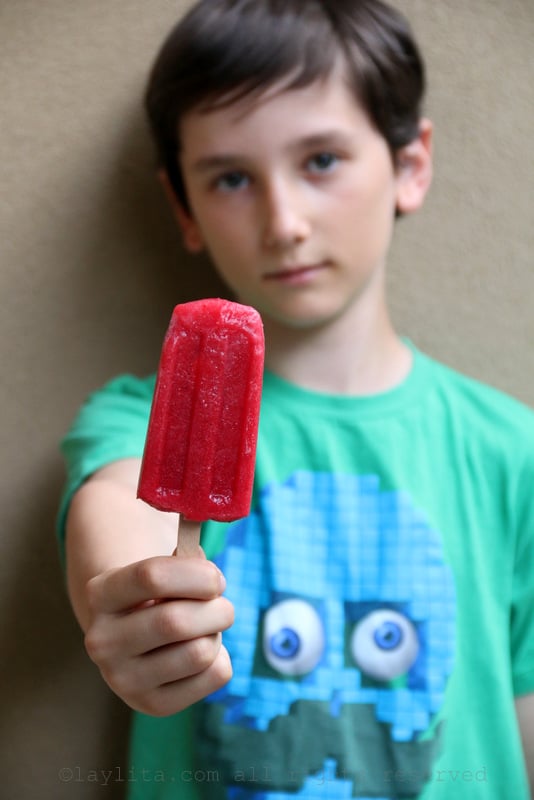 Strawberry popsicles for kids