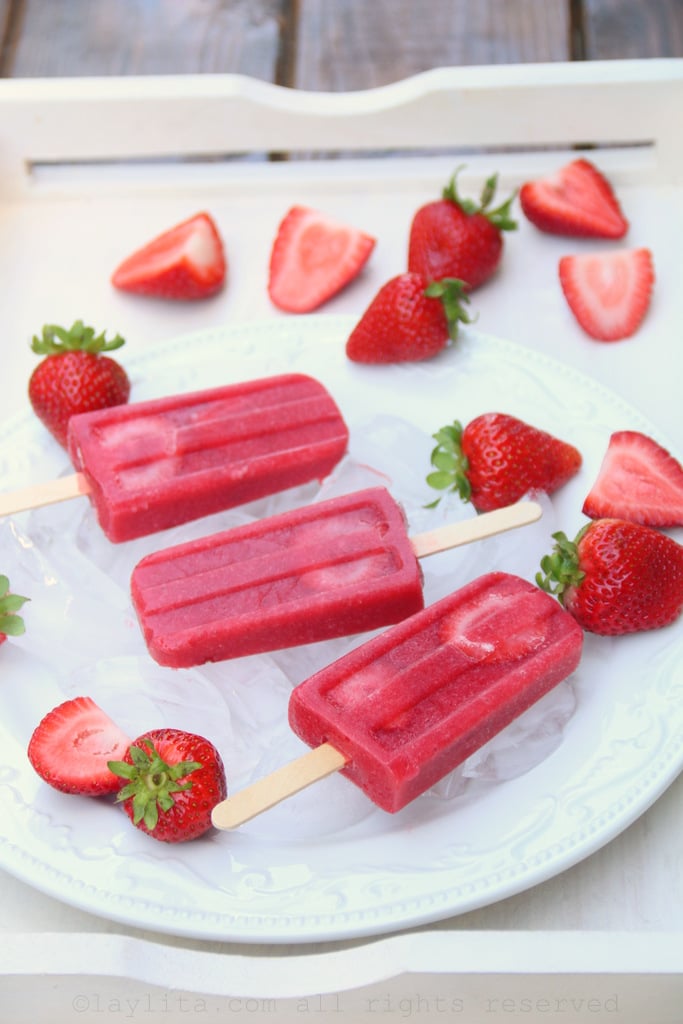 Strawberry popsicles