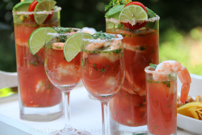 Latin style Bloody Mary ceviche
