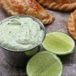 Spicy avocado cilantro mayonnaise sauce for empanadas