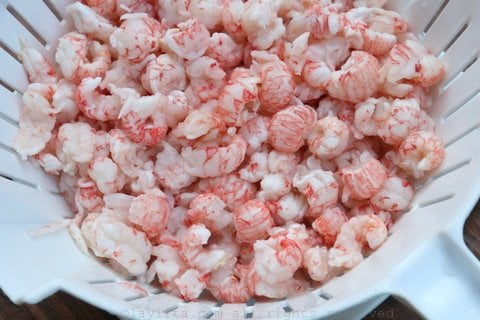 Langostino meat for the empanadas, can also use crawfish or shrimp