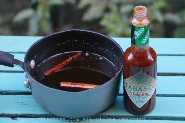 Add Tabasco Chipotle sauce to the sweet syrup for a delicious spicy and flavorful twist