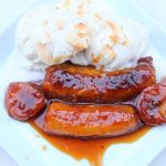 Sweet caramelized plantains or dulce de platanos maduros - served with coconut ice cream