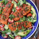 Grilled salmon and avocado salad recipe
