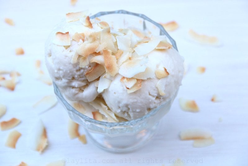 Recette de la crème glacée à la noix de coco