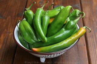 New Mexico green chiles or hatch chiles