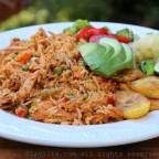 Arroz con pollo style rice made with turkey leftovers