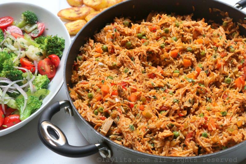 Latin style rice with chicken or turkey