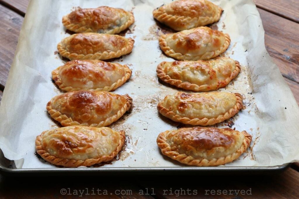 Bake the empanadas at 400 F for 18-20 minutes