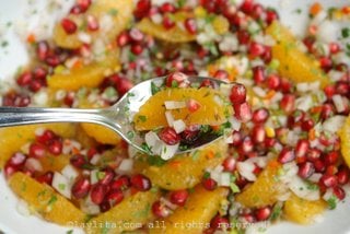 Spicy salsa made with pomegranate and orange