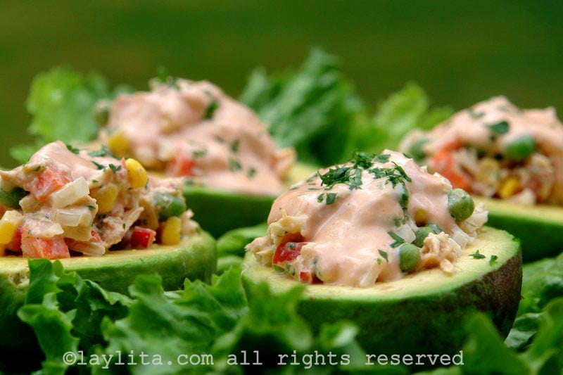 Avocados with tuna salad