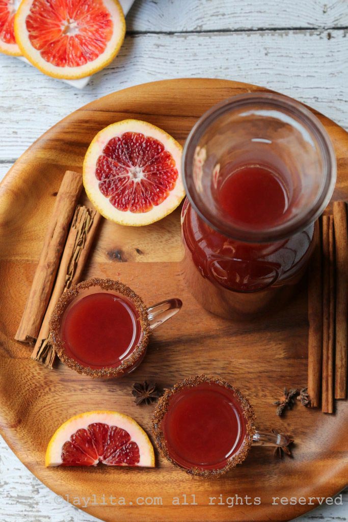 Blood orange and cinnamon cocktail