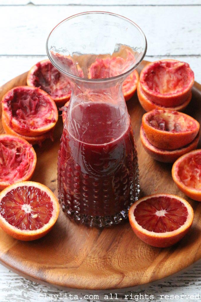 Freshly squeezed blood orange juice