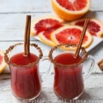 Warm mulled blood orange drink