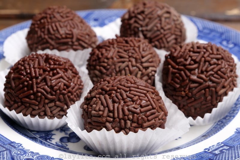 Chocolate brigadeiro truffles