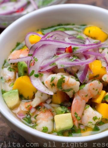 Shrimp and mango ceviche recipe